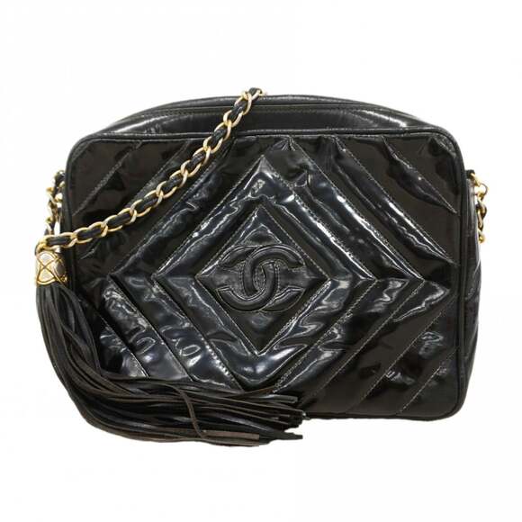 CHANEL Handbags - CHANEL Black Leather Shoulder Bag